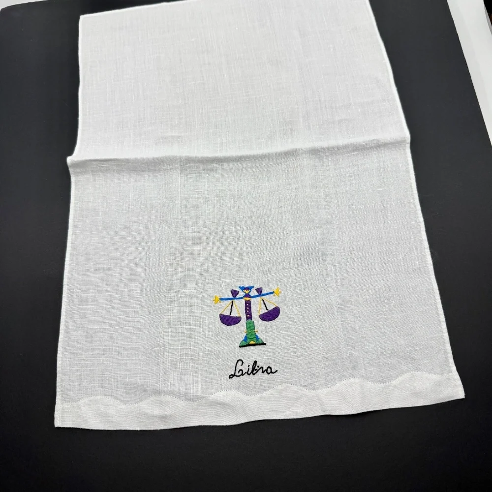 Vintage Hand Embroidered Libra Madeira Fingertip Towel